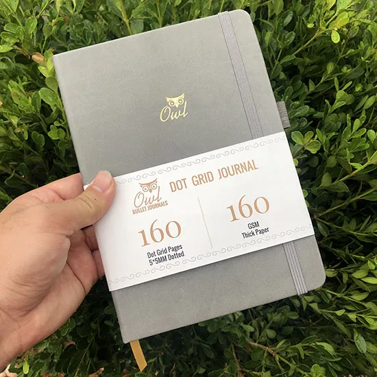 GREY-HARDCOVER Блокнот-журнал в твердом переплете, миллиметровая бумага в горошек - Цвет: GREY-HARDCOVER