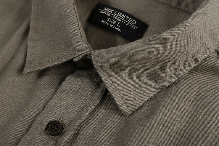

Men Shirt Casual Long Sleeve military army Mens Cotton Shirts Turn-down Collar Blouse Men Breathable Plus Size 2016 New Arrival
