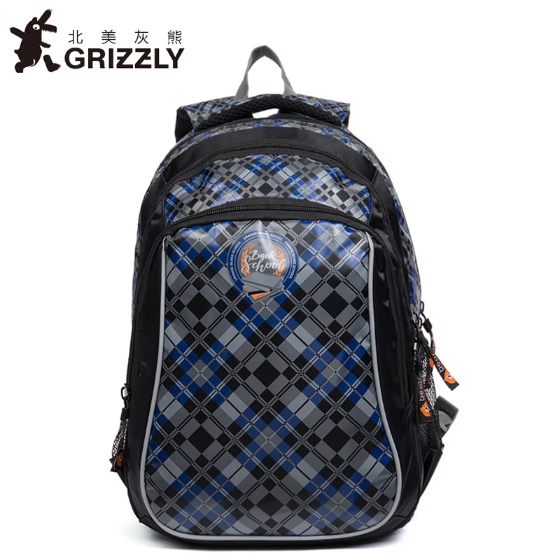 Модные детские рюкзаки GRIZZLY школьные сумки для мальчиков водонепроницаемые и