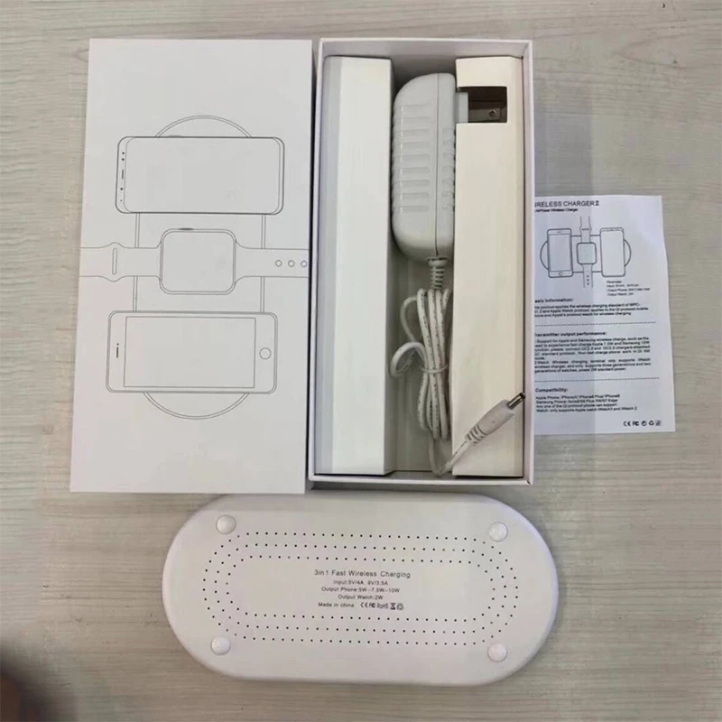 Беспроводное зарядное устройство Fimilef 3 в 1 с поддержкой быстрой зарядки по USB для