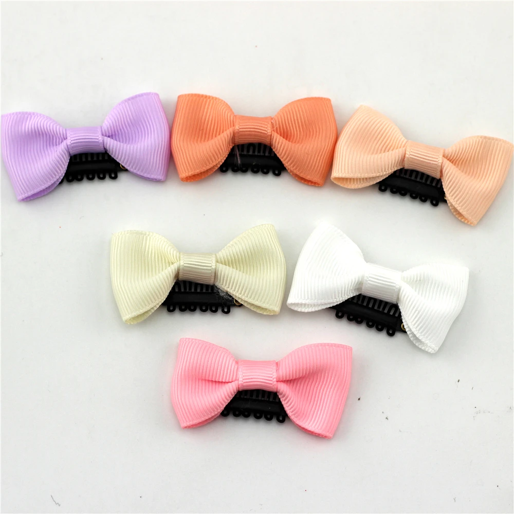 

10pc 2" Little Bow Solid Ribbon Bows Babies Fine Wispy Hair Mini Latch Wisp Clip Newborn Small Hair Clip Infant Hairbows Hairpin