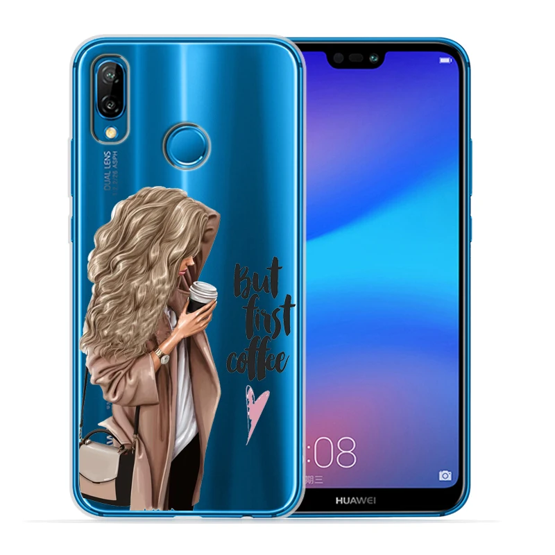 Модный чехол для девочек huawei P30 Lite P20 Pro P30 Lite P8Lite P9Lite P Smart Capa Мягкий силиконовый чехол Etui - Цвет: 07