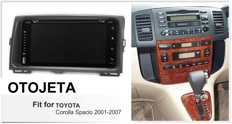 Android 9,0 Радио 8 ядерный Автомобильный мультимедийный gps навигатор для toyota corolla spacio 2001-2007 aux bluetooth DVD видео плеер рамка