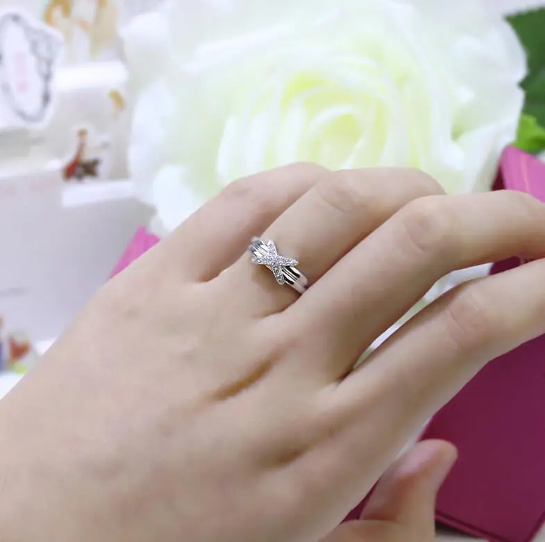 Серебряное кольцо из чистого серебра 925 пробы с буквой X розовое золото на