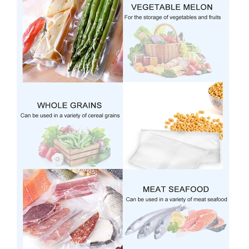 ATWFS вакуумная упаковочная машина, вакуумные пакеты для хранения продуктов 20*500 см+ 25*500 см+ 28*500 см, 3 рулона, вакуумная сумка