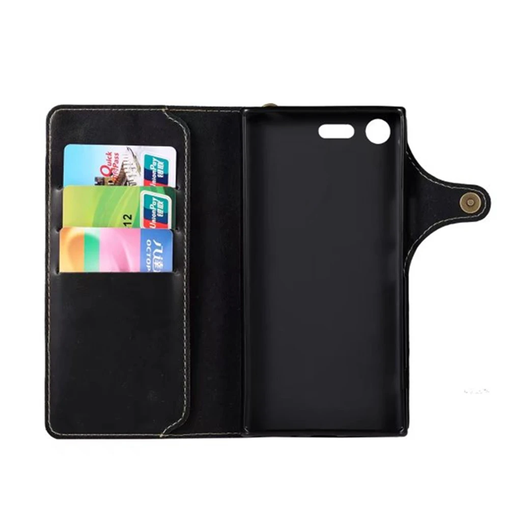 Luxury PU Leather with Button Flip Full Body Cover Case Card Slots for Sony Xperia XA XP X Premium Compact XZ | Мобильные телефоны
