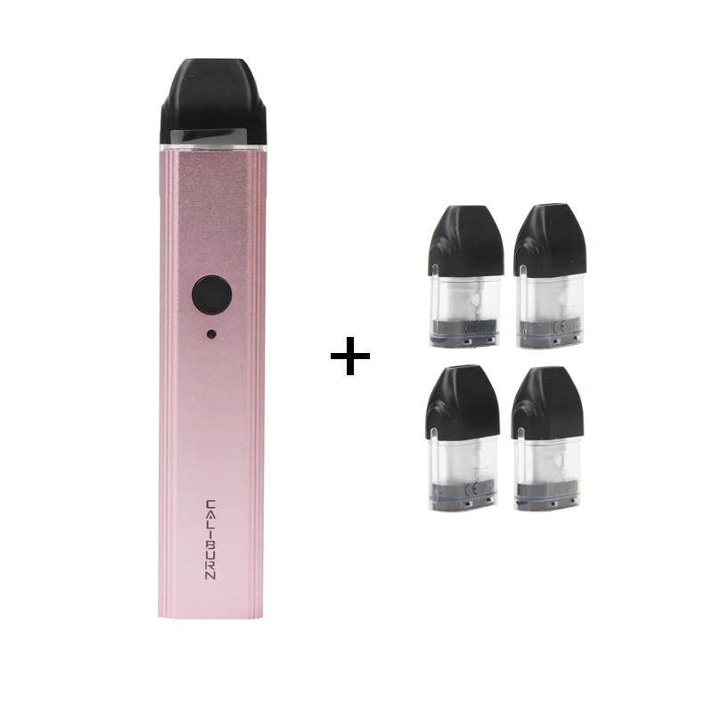Pink and 4 Pods UWELL Caliburn Pod Системы комплект 520 мА/ч, Батарея 11 Вт испаритель 2 мл картридж Топ-заполнения электронных сигарет Vape ручка вейпер - Цвет: Pink and 4 Pods