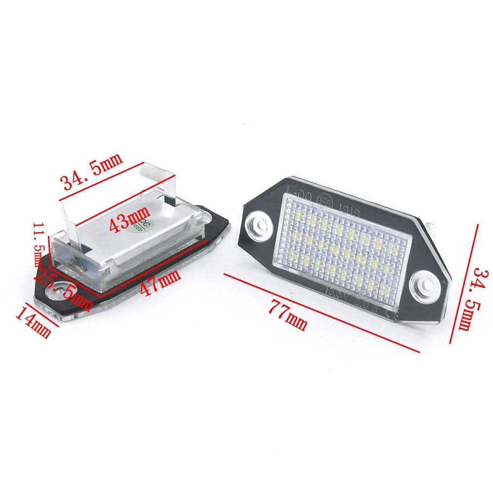2 шт. 24SMD Светодиодная лампа без ошибок светильник номерного знака для Ford Mondeo MK3 2000