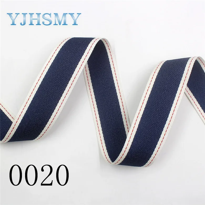 I-19712-1615 YJHSMY I-19712-1597, 10 ярдов/партия, 10/25/38 мм двухсторонняя двухцветная полосатая лента поделка бант повязка на голову подарочная упаковка МАТЕРИАЛЫ - Цвет: I-19712-1615