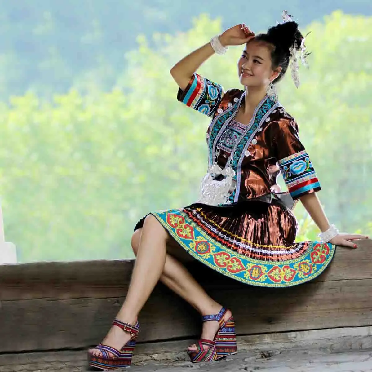 Женская Вышивка hmong одежда Китайская танцевальные костюмы miao одежда|hmong clothing|miao