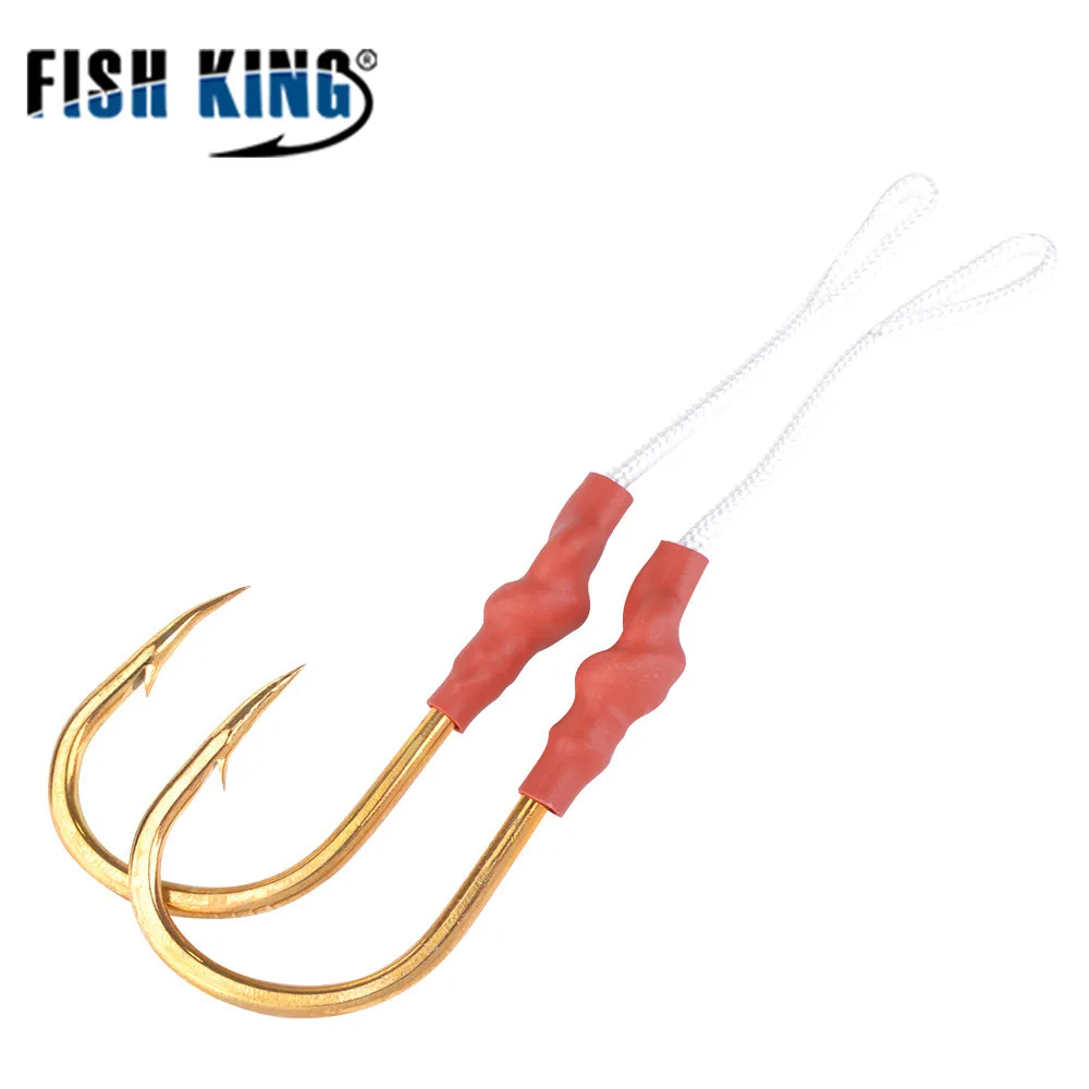FISH KING 100/120/150 фунтов из высокоуглеродистой стали золотые двойные крючки с кольцом