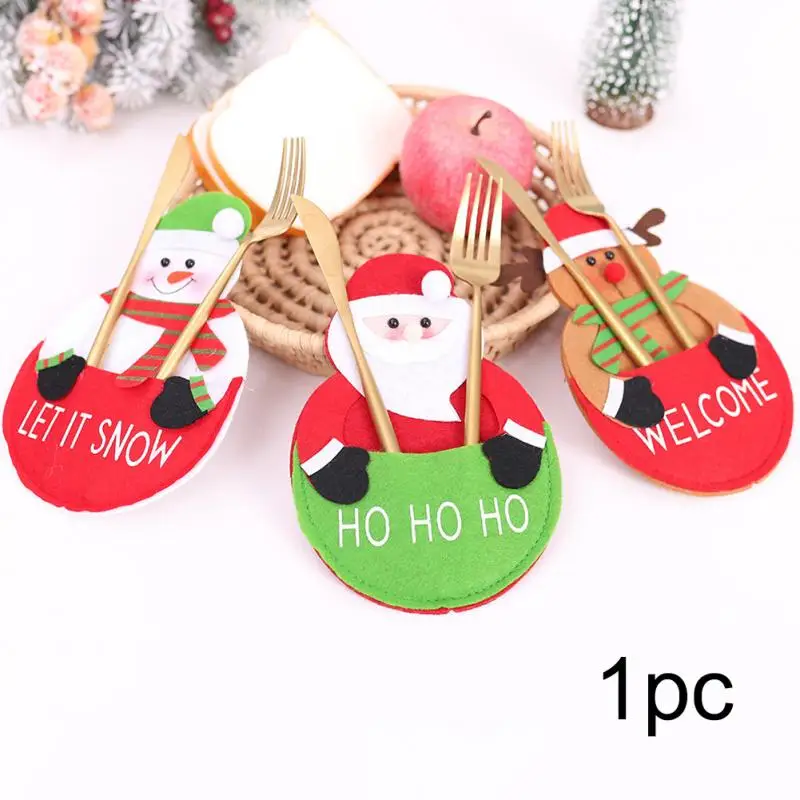 2018 Новый Кухня сумка для посуды мультфильм карманные рождественские украшения