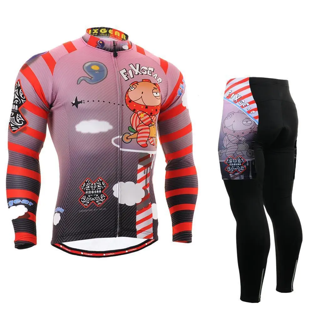 Мужская велосипедная майка с длинным рукавом рисунком из мультфильма полиэстер