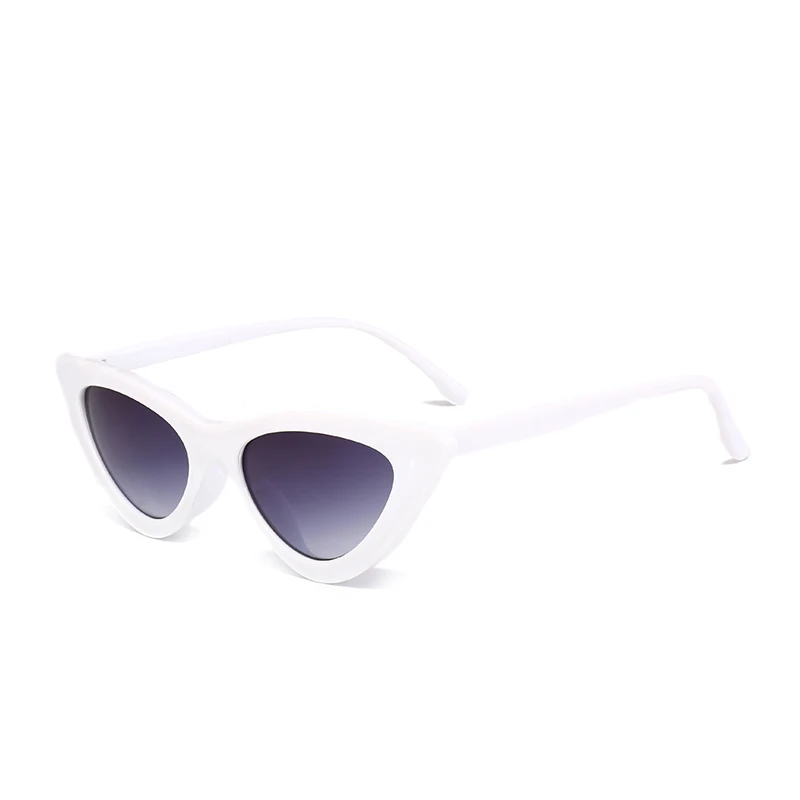 White Doublegray Новые модные милые сексуальные женские солнцезащитные очки кошачий глаз, Женские винтажные брендовые маленькие солнцезащитные очки, женские солнцезащитные очки UV400 - Цвет линз: White Doublegray
