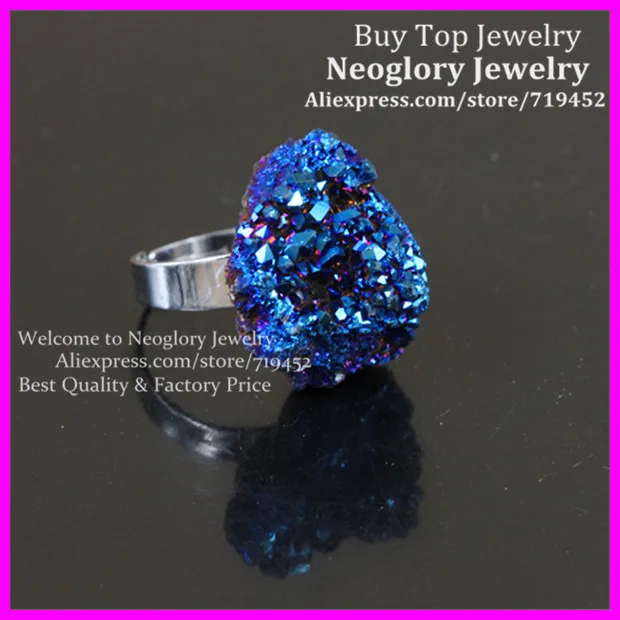 5 шт. синий Радуга Титан кварцевые Дузи кольцо серебряный ободок Уникальный