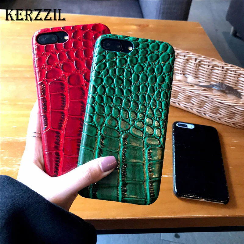 Роскошный чехол с крокодиловой кожей для iPhone 7 6 6S 8 Plus X Модный телефона из