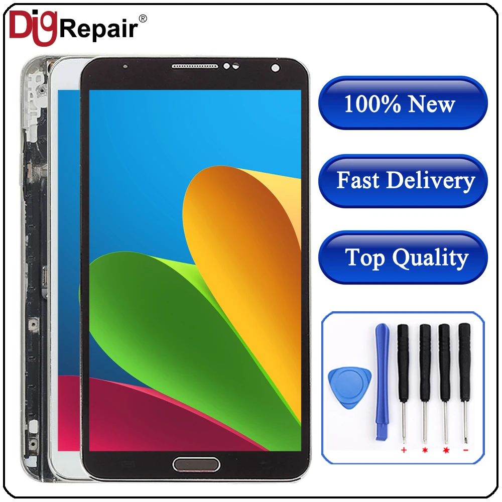 5," N9005 lcd для samsung Galaxy Note 3 lcd N9005 дисплей сенсорный экран дигитайзер с рамкой N9005 экран для samsung note 3 lcd