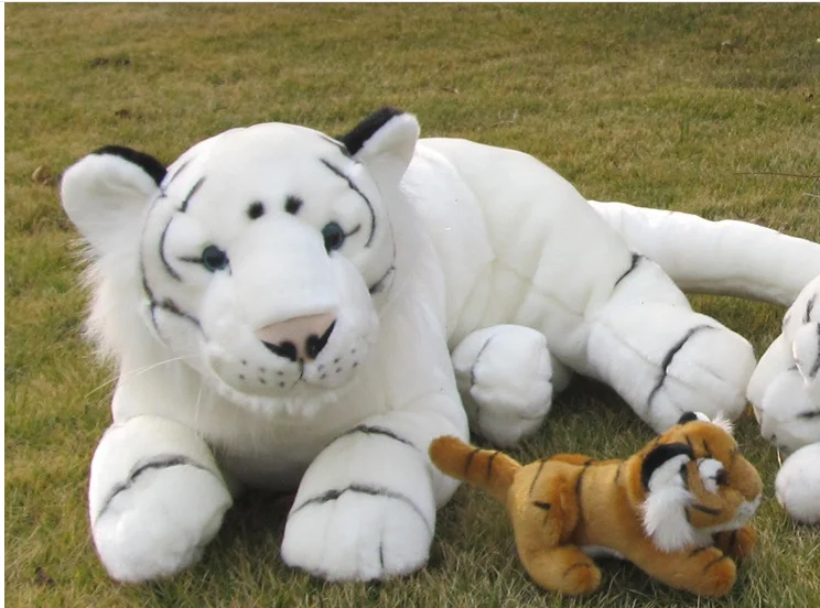

big creative white lying tiger toy lovely simulation plush tiger doll gift about 110cm