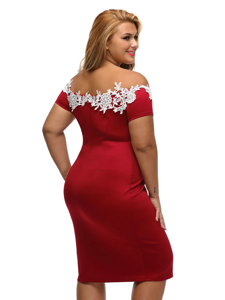 XL 2XL plus size Women Shoulderless Short sleeve casual Elegant clubbing Party Dress Vestidos DLF61083 | Мать и ребенок