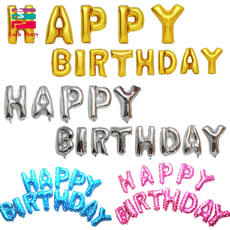 16 дюймов золотые буквы фольги воздушные шарики для день рождения вечерние баннер