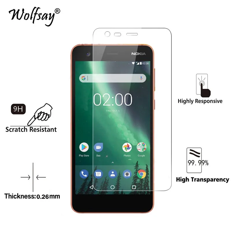 Закаленное стекло для Nokia 2 защитная пленка Nokia2 телефона Wolfsay 5 0 дюйма шт. |
