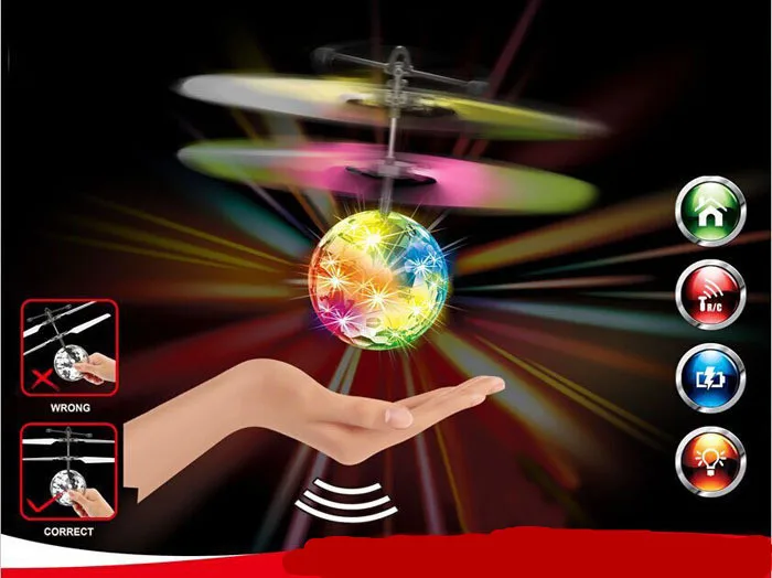 Новый Красочный летающий шар вертолет с музыкой высота индуцированный датчик