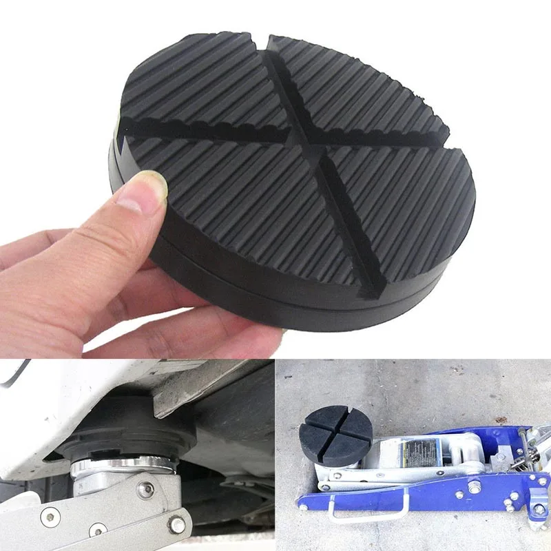 

Cross Slotted Rail Floor Jack Disk Rubber Pad for Pinch Weld Side Jack Pad