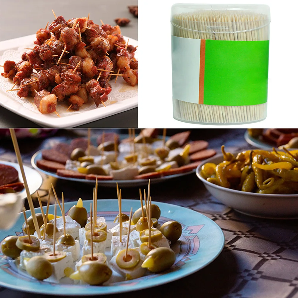 1000 шт. зубочистка для кейтеринга коктейль барбекю деревянная бамбуковая зубная