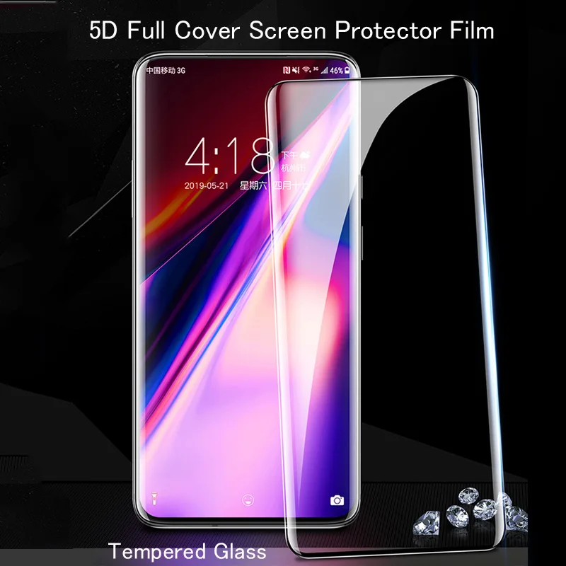 5D полное покрытие закаленное стекло для Oneplus 7 Pro 6 6T Защитная пленка экрана 5 5T 3 3T