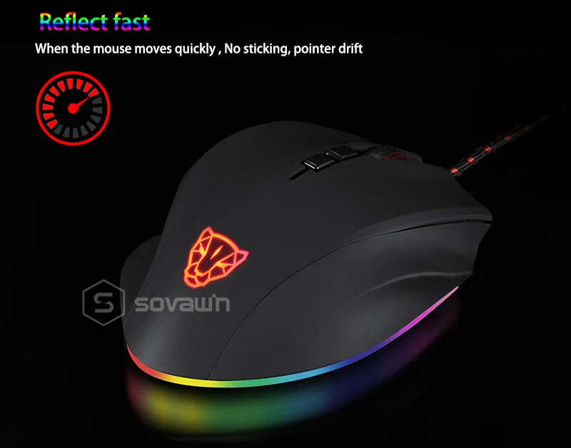 Motospeed V80 RGB профессиональная 5000 точек/дюйм игровая геймерская мышь USB компьютерная Wried оптическая мышь с подсветкой дыхательная светодиодная для ПК ноутбука