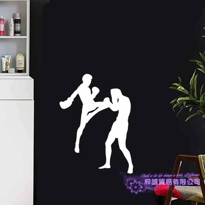 Muay Thai Kickboxing Club Sticker Boxer Car Decal Free Combat Vinyl Striker Wall Decor Mixed Martial Arts MMA Decals | Дом и сад