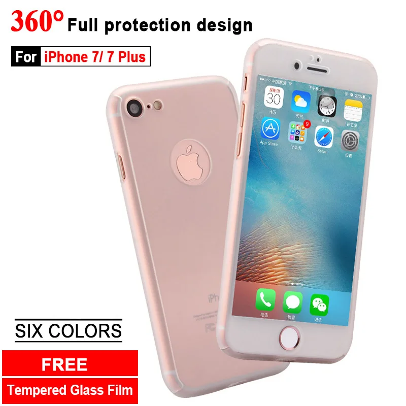 Новый роскошный 360 градусов полный охват чехол для телефона iPhone 7 плюс Coque матовый