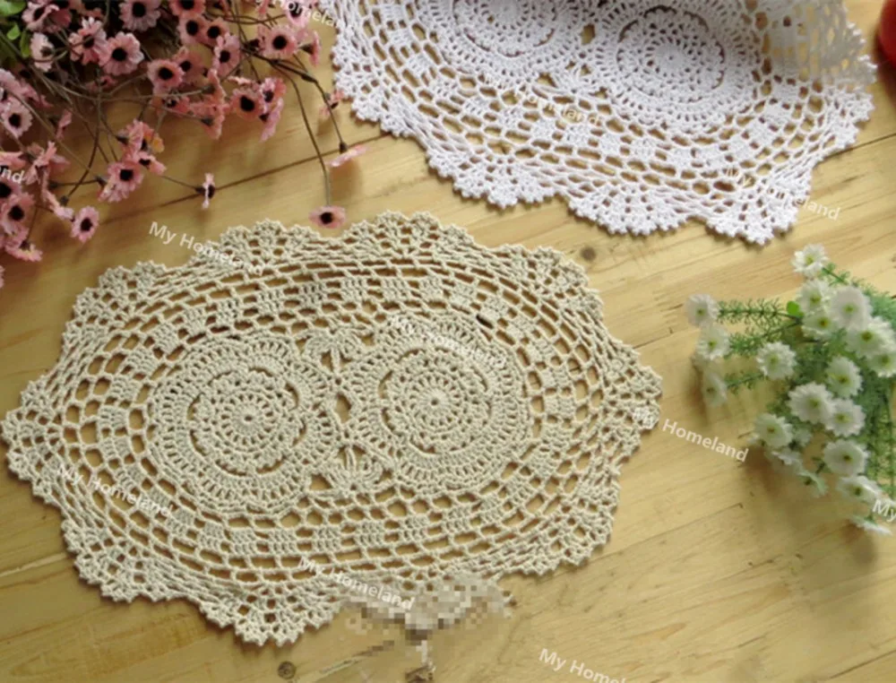 Новый Дизайн 4 шт. 100% хлопок ручной работы крючком салфетки для DIY стол чашки