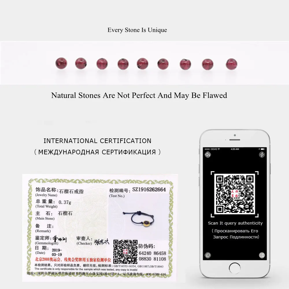 4 мм натуральный драгоценный камень Регулируемые кольца настоящее 925 серебряный