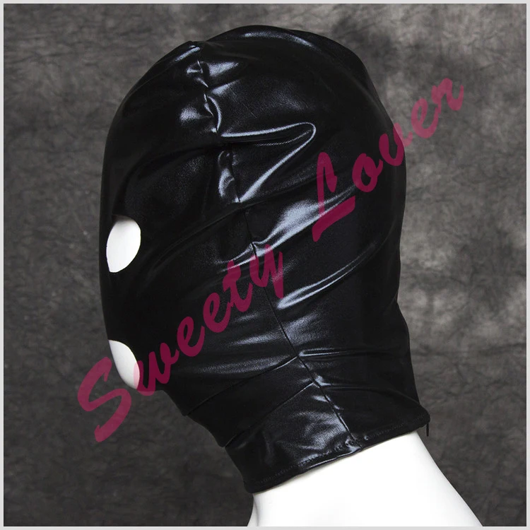 Латексная маска с открытым ртом и глазами из лаковой кожи секс для женщин мужчин