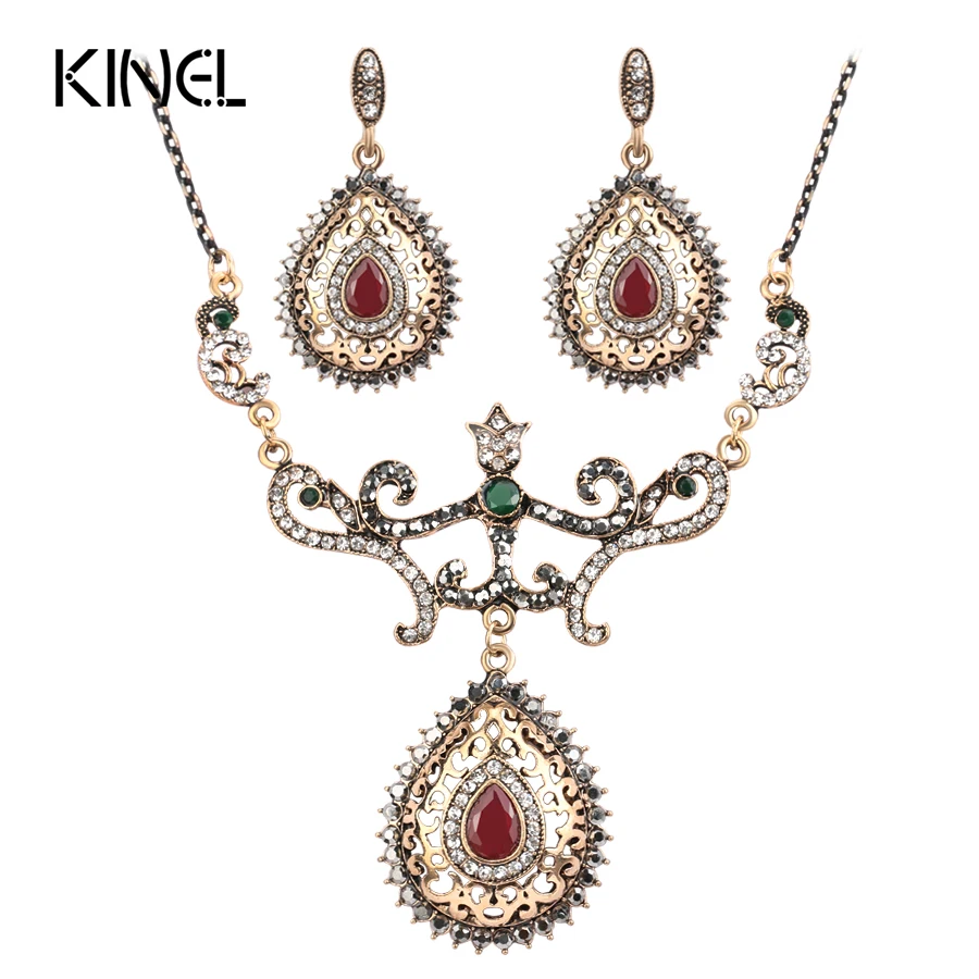 Женский комплект из колье и серёг Kinel винтажное свадебное ювелирное изделие