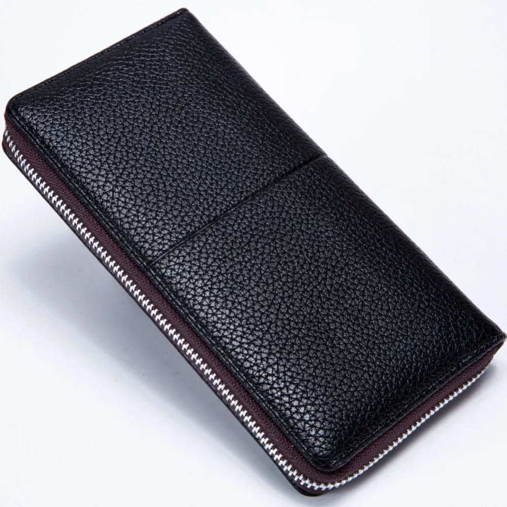

2021New Men Wallets Long Clutch Wallet Famous Brand Hand Bag with Flip Up ID Window Purse Male Money Purses Zipper Coin Bag