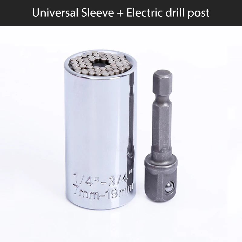 Sleeve add Post Универсальный динамометрический ключ-набор головок патрон 7-19 мм Мощность дрель храповая втулка гаечный ключ-ключ магический мульти ручные инструменты - Цвет: Sleeve add Post