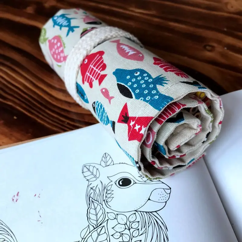 Холщовый чехол для карандашей большой емкости 36/48/72 цветов сумка | Дом и сад