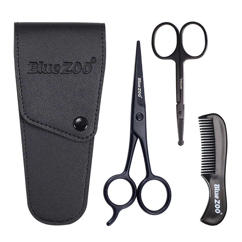 4 шт./компл. набор для бороды и расчески мужчин с чехлом профессиональный