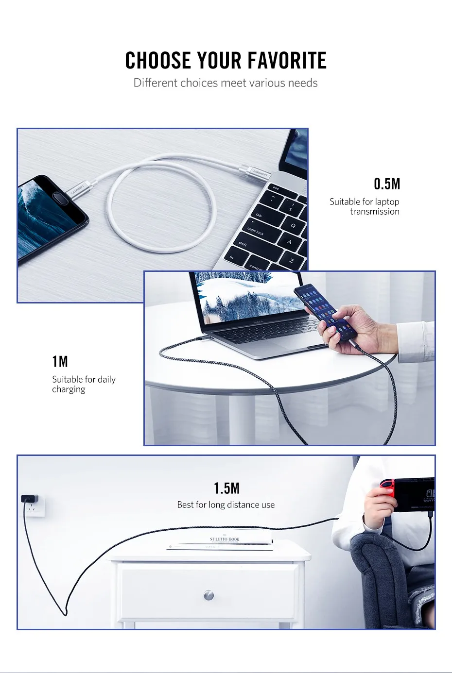 Ugreen Тип USB c 3.1 USB c штекерным Тип-C кабель Мужской быстро Зарядное устройство кабель для сяо 4c Nexus 5x, nexus 6 P, OnePlus 2, zuk Z1, Nokia N1