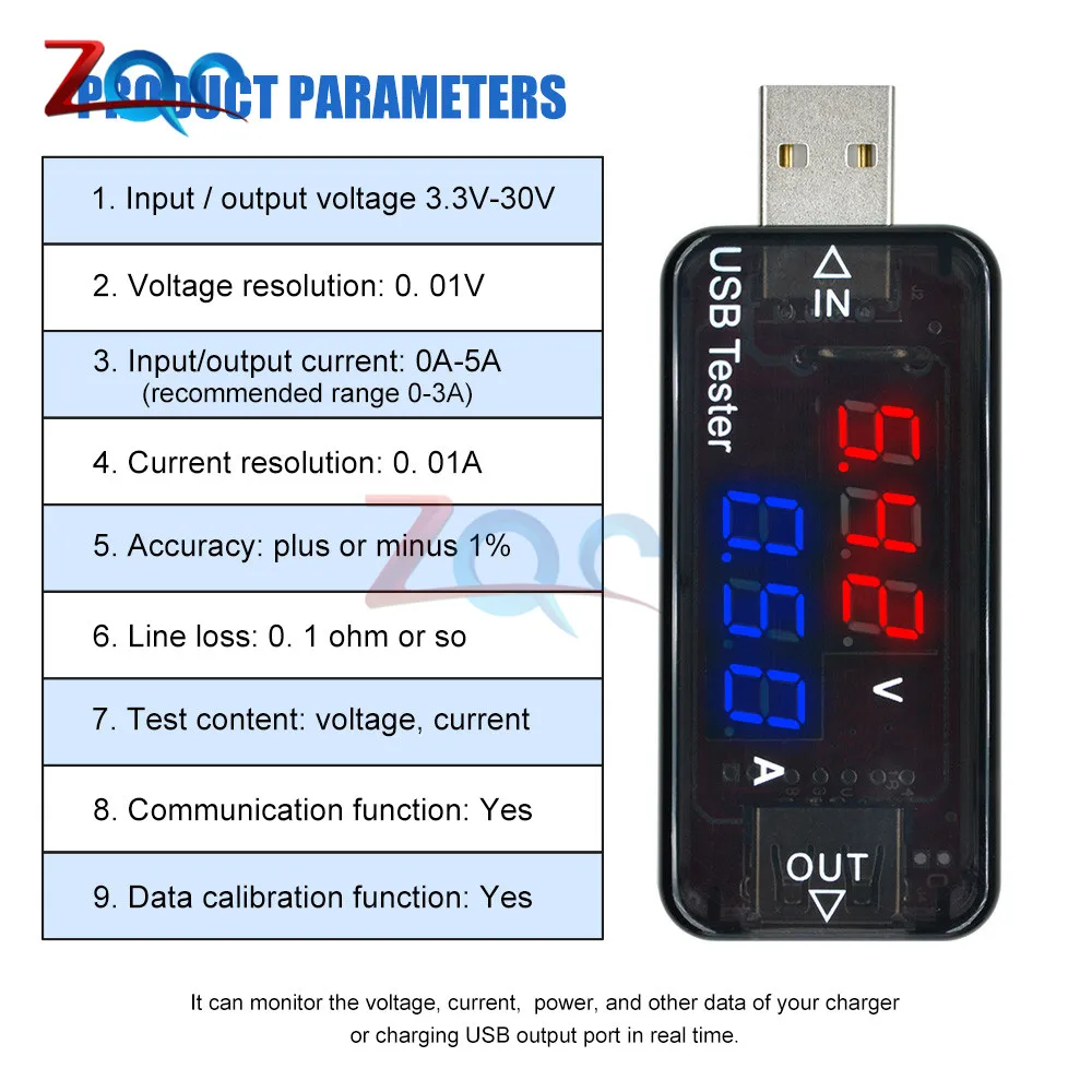 USB Цифровой вольтметр амперметр измеритель текущего напряжения детектор питания
