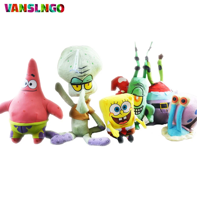 Симпатичные Губка Боб Плюшевые игрушки Патрик Стар Squidward Щупальца Евгения Шелдон