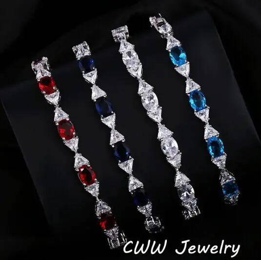 CWWZircons Новая мода для женщин CZ Ювелирные изделия смешанный светильник Синий