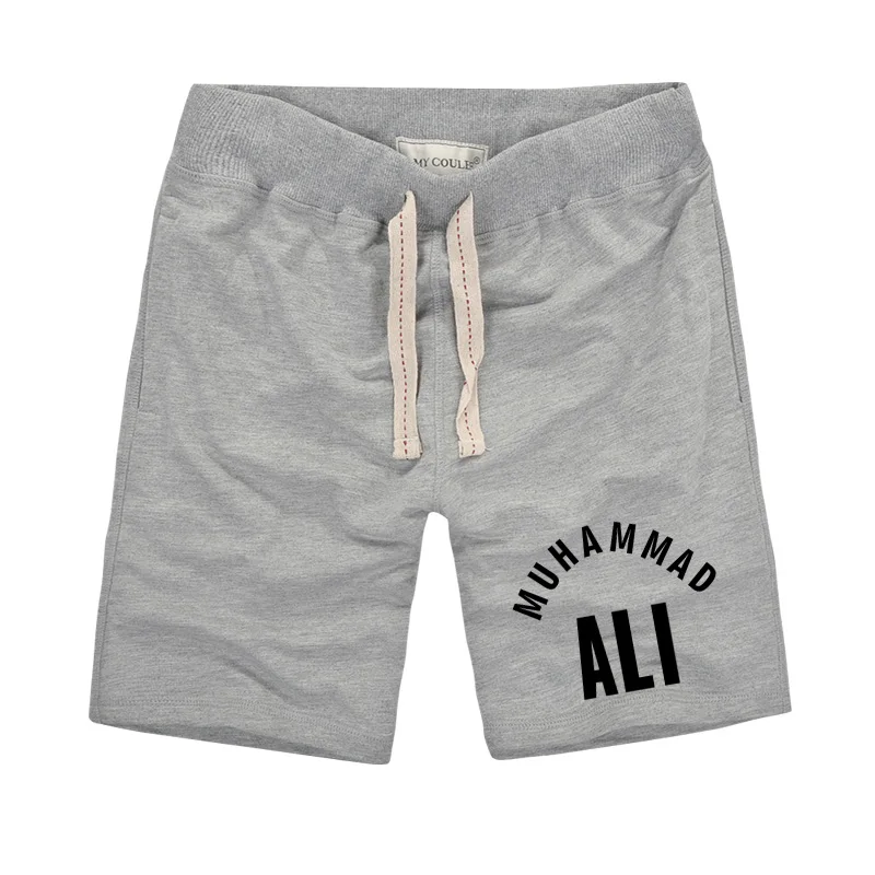 Летние уникальные мужские шорты MUHAMMAD ALI, шорты для фитнеса, шорты боксеры, брендовая одежда, шорты в винтажном стиле, высокое качество, хлопковые шорты ufc