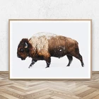 Картина на холсте с изображением буйвола бизон, большая настенная живопись, постер с животными для украшения гостиной, спальни, мальчиков
