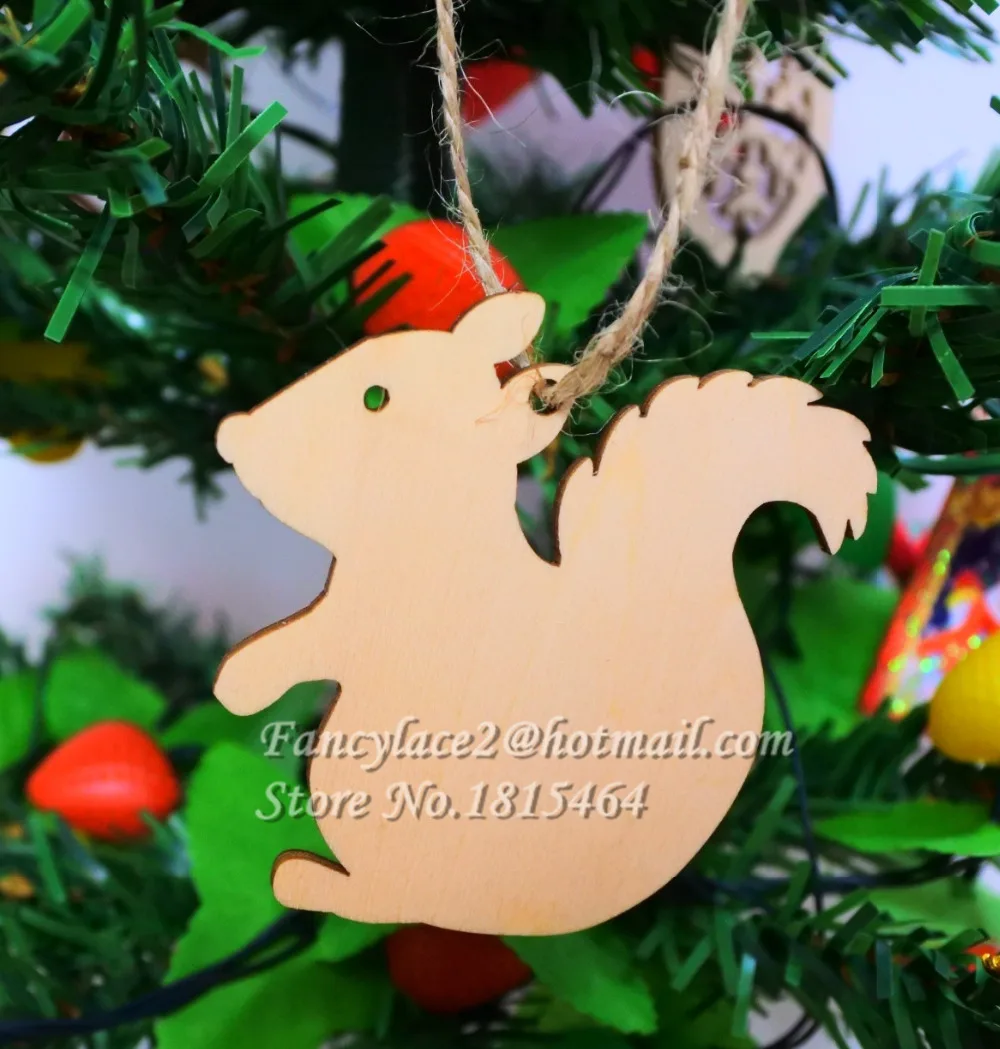 60 шт. белка деревянные тэги украшение для дерева украшения Тэги в стиле рустик