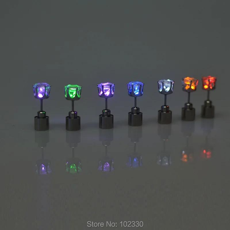 Женские серьги пусеты с кристаллами S201740|for party|led crownled glow |