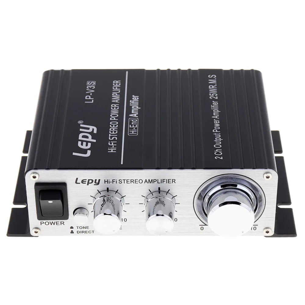 Цифровой стереоусилитель Lepy Mini V3 20 Вт 12 В Hi-Fi автомобильный усилитель MP3 мощности
