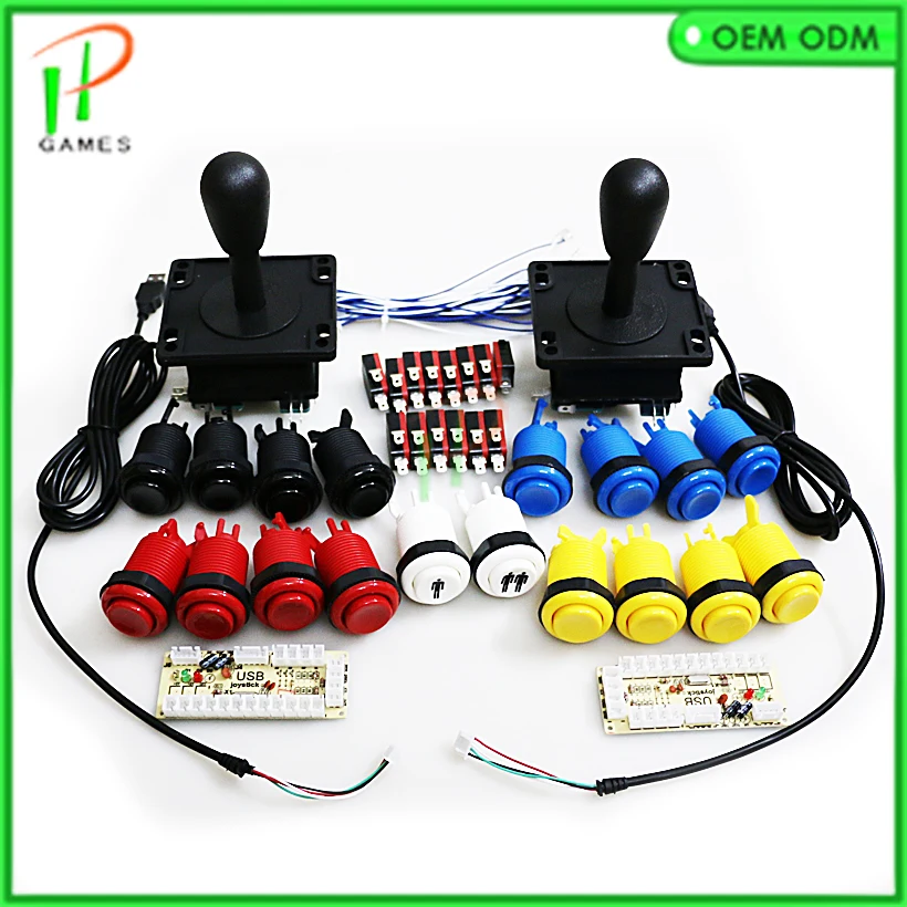 2 players PC USB interface Zero Delay Encoder with Happy Joystick / Push Button/1P & 2P button/Micro switch